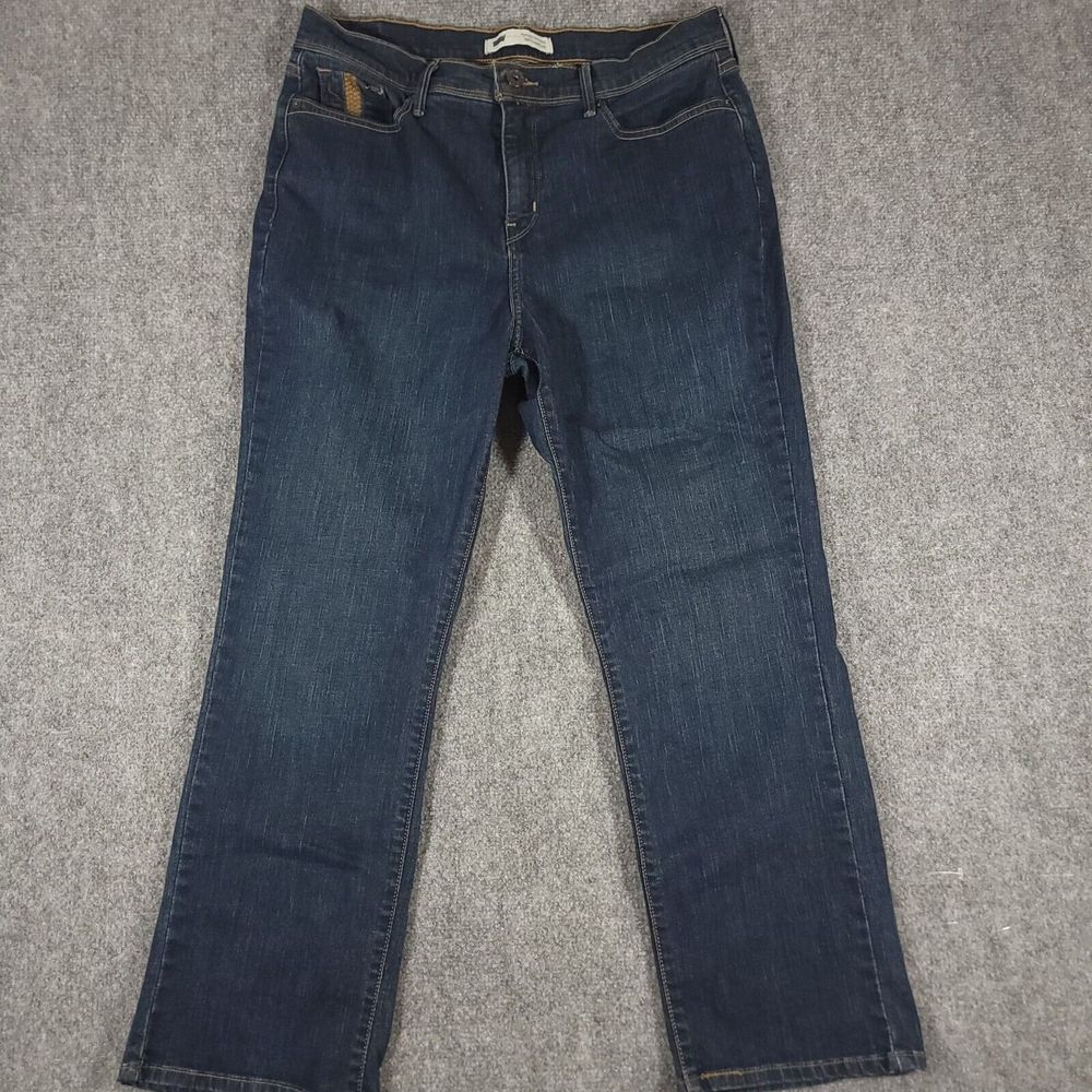 Levis 512 Jeans Womens 32x27 Blue Perfectly Slimming Straight Leg Dark Wash